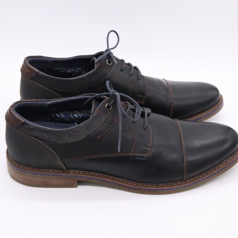 Freeman Hudson Men's Cap-Toe Black Dress Shoes Men's 12M - Picture 6 of 11